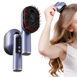 Wireless Electric Hair Comb with Vibration and Oil Mist Spray - Blue V1263-JX-8223-1