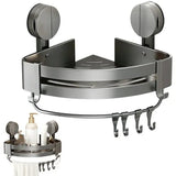 Suction Cup Shower Corner Shelf with Towel Bar V1237-ZY-908-111
