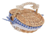 Wicker Picnic Basket with Removable Liner Empty Picnic Hamper Basket with Lid and Handle for Easter V1294-YM0901-3111250051112
