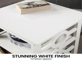 Sarantino Oliver 2-Tier Bedside Table - White TBL-48V-02-WH