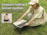 Ultra-Portable Folding Stool with Crossbody Storage Bag Heavy-Duty Carbon Steel Frame, Oxford V1341-ZY-QKTSBGXL-XL-BLACK