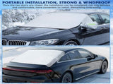 2 Piece Car Windshield Sunshade Set, Front & Rear Window Sun Shade with Magnetic Edges and Side V1258-DP02-C-3076