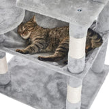 Grey Road Cat Tree Tower Scratching Post Scratcher Cats Condo House Bed 143cm V201-W12900685