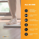 Bluetooth Smart Body Fat Scale Black - Digital BMI Weight USB Recharge with App V238-SUPDZ-41073043996752
