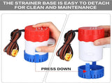 Landhoow Bilge Pump 12V with Float Switch Bilge fors DC 12V 24V 32V Portable Marine Electric V1258-DP02-C-757