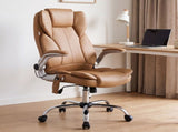 Artiss 8 Point Massage Office Chair PU Leather Brown MOC-1223-EP