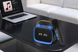 Mini Karaoke Machine Toys Gifts Portable MP3 Player with 2 Wireless Microphone - Blue V1263-JX-6300-1
