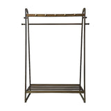 Dark Wood 160x100cm Clothes Rack Slim Stylish Space Saving V63-840821