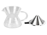 400ml Glass Coffee Pot Kettle Heat Resistant Pour Over Coffee Maker with Stainless Steel Filter for V1294-YM0714-3118210299212