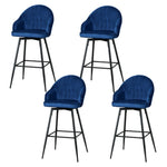 Artiss 4x Bar Stools Velvet Swivel Metal Legs Blue BA-K-9969-BLX4