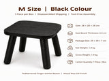 Versatile Solid Wood Small Stool and Mini Side Table with Rounded Square Top and Cylindrical Legs V1341-ZY-CDAYK5YM-M-BLACK