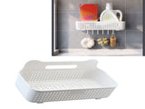 Wall Storage Basket Space Saving Rectangular Plastic Wall Mounted Basket Organizer for Bathroom V1294-YM0901-3112240007811