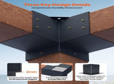 Pergola Bracket Kit, 4x4 Inch , 4 Pcs 3-Way Heavy Duty Corner Bracket V952-LPJJTZST8PCSB815I002V0
