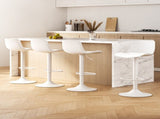 4x Artiss Bar Stools Kitchen Swivel Gas Lift Stool Leather Dining Chairs White BA-KJ-GL-BPP-SPU-WHX4