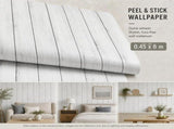 Self Adhesive Retro PVC Wall Sticker 0.45x6M, Ivory White Wood Grain, Soft Living Room Decor V1221-XM-LB1757-GM62