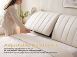 Artiss Queen Size Bed Frame with Adjustable Headboard, PU Leather BFRAME-H-FLEX-Q-BG-ABC
