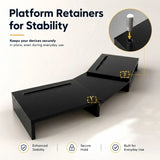 CARLA HOME Dual Monitor Stand Riser, Adjustable Length and Angle, Black V178-36578
