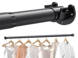 17-52" Closet Rods for Hanging, Stepless Adjustable Metal Closet Rod, 1.3 Inches Heavy Duty V1107-127-94143-BLK3