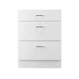 White Shaker Base Cabinet with 3 Drawers, 60 cm Unassembled Drawer Base Cabinet, 60 W x 48 D x 82 H V952-CJDJCJDJ3CW6PZGL7V0