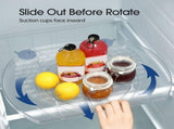 Square Lazy Susan Organizer for Refrigerator, Slide 360&deg Rotate Rectangle Turntable Organizer V1369-AZ3-W-11606
