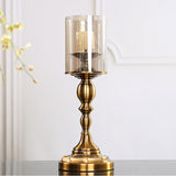 SOGA 42cm Gold Nordic Deluxe Candlestick Candle Holder Stand Pillar Glass /Iron CANDLESTICK3452