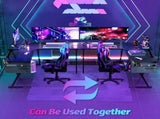 L Shaped Computer Desk Round Corner Gaming Desk PC Laptop Workstation Reversible Wood Table With V985-ROUNDCORNERGAMINGDESK