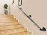 Pipe Stair Handrail, 9FT Staircase Handrail, 440LBS Load Capacity Carbon Steel Pipe Handrail, V952-TZBGSLTFSGYG9VDEUV0