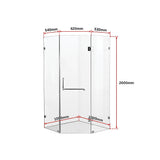 1000 x 1000mm Frameless 10mm Glass Shower Screen By Della Francesca V63-831661