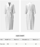 Women's Sexy Leopard Long Sleeve Print Satin Robe - Breathable Luxury Satin Chiffon Housecoat & Long V888-ELOSUNG49236