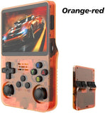 Orange-red Retro Portable Gaming Console with 128GB, 2 Memory Card - 3D Games, HD Display, and Dual V888-ELOSUNG11646