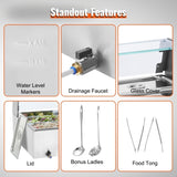 Commercial Electric Food Warmer Countertop Buffet 9*5Qt with Glass Shield V952-SYSPBWQ913FS5WYYOV3