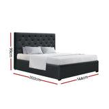 Artiss Bed Frame Double Size Gas Lift Charcoal VILA BFRAME-E-VILA-D-CHAR-ABC