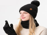 Women's Fashionable Winter 3-Piece Set Knit Hat, Scarf, Gloves. A must-have for outdoor skiing V1265-AU-055-HEI