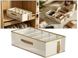 Handbag Storage Organizer With Dividers For Closet 18.7 Inches Large Drawer With Handle Beige Non V1366-AZ2-W-27948