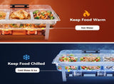 5-Star Chef Chafing Dish 7.5L 3-Pan Buffet Warmer Food Warmer Catering Server CD-9L-3Z-SS