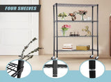Modular Wire Storage 120x45cm Steel Shelving Black With Wheels For Garage Kitchen Or Retail Storage V63-841051