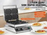 Commercial Maker, 4PCS Round Baker Machine,1750W Non-Stick Stainless Steel Belgian V952-SYBLSHFBJDPF0EHRRV3