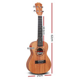 Alpha 23" Ukulele Natural Mahogany Concert Beginner Gift w/ Carry Bag UKULE-D-23-NAT