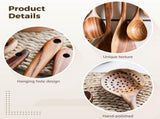 10PCS Wooden Spoons for Cooking, Nonstick Heat Resistant Teak Wood Utensil Set, Kitchen Cooking V1192-AZ-W-18257