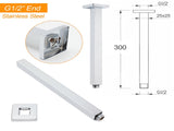 WELS 16" Rainfall Shower Head 300mm Ceiling Dropper Extension Arm Chrome Square Set V1233-A502F300KSS116