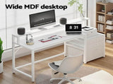 Artiss Computer Desk Home Office Study Table Desks w/Drawers Open Shelf White 160CM FUR-U-CD-MET160-WH-AB