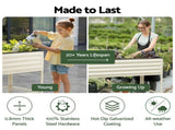 Green Fingers Mobile Raised Garden Bed With Wheels Storage Shelf 81cm Height for Vegetables Herb GB-AG-PLAT-WLS-WH
