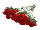 50pcs Artificial Roses Realistic Real Looking Long Stem Fake Roses for DIY Wedding Bouquets V1294-YM0901-3115240075711
