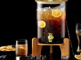 Yellow 17.5x17.5x9cm Wooden Beverage Dispenser Stand, Stable Base for Lemonade & Drink Dispensers, V1370-AZ4-17241