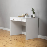 ODESSA DESK - WHITE - HAMPTONS - ROUND BRASS V164-ECS14H06G