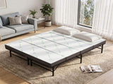 Giselle Queen Folding Bed with Mattress 4 Fold Metal Frame Guest Bed Bamboo Cover FOAM-MFM-BF-RABAM-Q