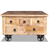 Coffee Table Rough Mango Wood 70x70x40 Cm 43_243979