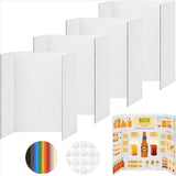 8 Pcs Trifold Poster Board, White Poster Board Comes with Sticky Accessories, Corrugate Presentation V1370-AZ4-10287