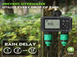 Programmable Watering Timer With 2 Zones Double Outlet Faucet Controller For Outdoor Lawn And Garden V1369-AZ3-W-14046