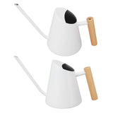 Watering Can with Long Spout Rustproof Stainless Steel Watering Pot with Wooden Handle for Garden V1294-YM0703-3111230098011